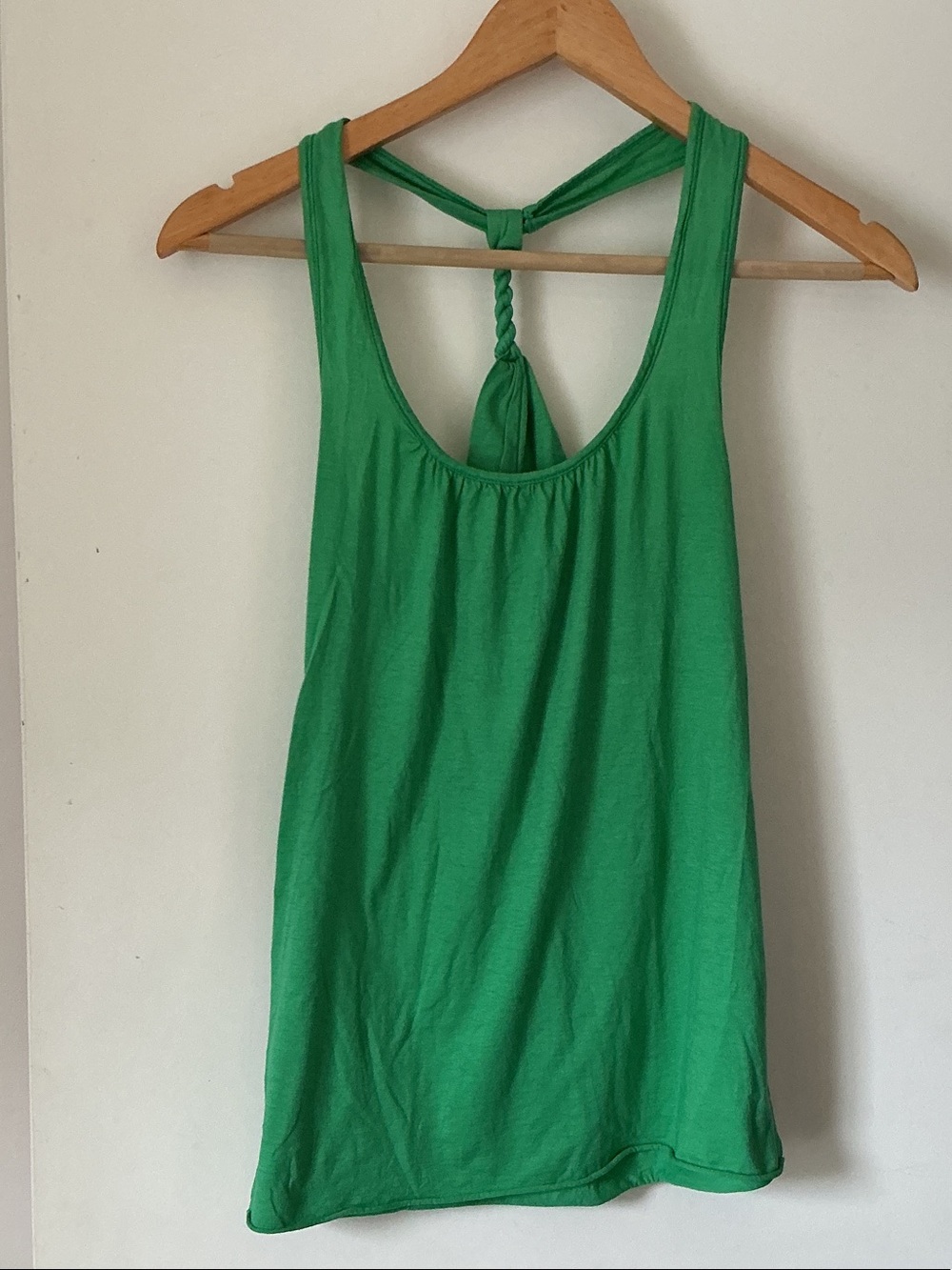 VELVET FROM ANTHROPOLOGIE Green Knot-Back Tank Top